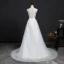 Elegante Weiß Strand Durchsichtige Brautkleider 2018 A Linie Rundhalsausschnitt Ärmellos Rückenfreies Perle Verdeckter Knopf Applikationen Mit Spitze Stoffgürtel Rüschen Hof-Schleppe
