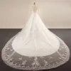 Luxury / Gorgeous Ivory 2018 Wedding Crossed Straps Lace Tulle U-Neck 1/2 Sleeves Appliques Backless Beading Summer Ball Gown Wedding Dresses