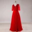 Luxury / Gorgeous Red Plus Size Evening Dresses  2018 A-Line / Princess V-Neck Tulle Lace-up Beading Backless Crystal Evening Party Prom Dresses