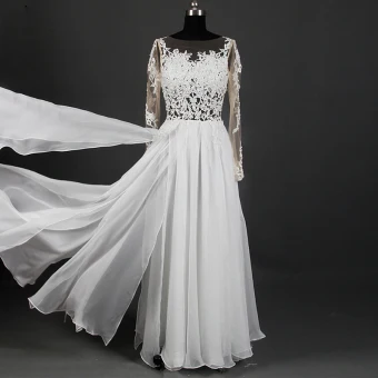 Classique Élégant Ivoire Longue Mariage 2018 Princesse U Cou Tulle Lacer Appliques Dos Nu Percé Transparentes Robe De Mariée