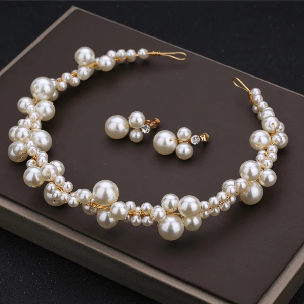 Charmant Classique Élégant Ivoire Fait main 2019 Perlage Perle Cocktail Soirée Accessoire Cheveux Mariage Accessorize