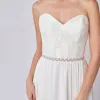 Klassieke Elegante Zilveren Sjerp 2020 Satijn Metaal Handgemaakt Kralen Rhinestone Huwelijk Avond Gala Accessoires