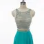 Sparkly Rhinestone Prom Dresses 2017 A-Line / Princess Scoop Neck Sleeveless Heart-shaped Backless Beading Sequins Jade Green Chiffon Floor-Length / Long Formal Dresses
