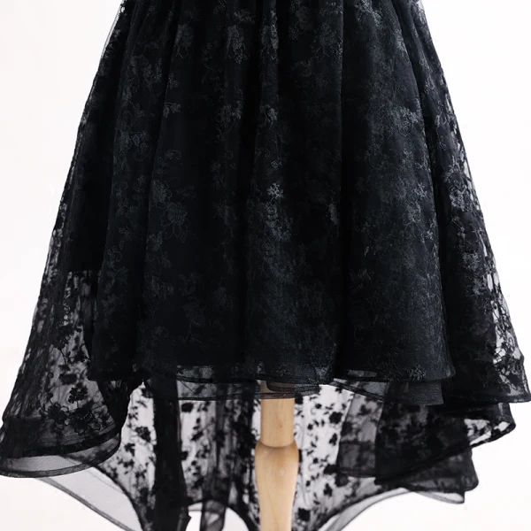Chic / Beautiful Asymmetrical Cocktail Dresses 2017 Off-The-Shoulder 1/2 Sleeves Spaghetti Straps Lace Formal Dresses