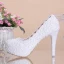 Chic / Beautiful 2017 12 cm White Casual PU Appliques Pearl High Heels Stiletto Heels Pumps Wedding Shoes