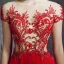 Stunning Red Evening Dresses  2018 A-Line / Princess Scoop Neck Zipper Up Beading Floor-Length / Long Ruffle Tulle Formal Dresses