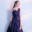 Chic / Beautiful Purple Graduation Dresses 2018 A-Line / Princess V-Neck Backless Starry Sky Printing Homecoming Formal Dresses