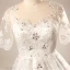 Luxury / Gorgeous Ivory 2018 Wedding Crossed Straps Lace Tulle U-Neck 1/2 Sleeves Appliques Backless Beading Summer Ball Gown Wedding Dresses