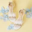 Chic / Belle Blanche Bureau Faux Diamant Perlage Cristal Plumes Chaussures Femmes 2018
