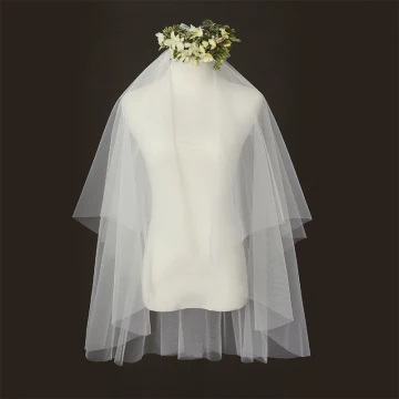 Modest Simple Ivory Tulle 1 5 M Wedding Veils 2018