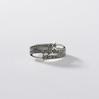 Modern Fashion Silver Rhinestone Sterling Silver Work Holiday Rings 2019 Accessories