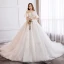 Mooie / Prachtige Witte Baljurk Trouwjurken 2019 Kanten Tule Appliques Ruglooze Geborduurde Chapel Train Strapless Huwelijk