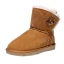 Stilig Brun Platt Snow Boots 2020 Vinter Läder Casual Trädgård / Utomhus Stövletter Spänne Platåskor Stövlar Dam