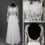 Klassisk Eleganta Elfenben Långa Bröllop 2018 Prinsessa U-Hals Tyll Snörning Appliqués Halterneck Pierced Genomskinliga Bröllopsklänningar