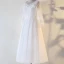 Chic / Belle Blanche Grande Taille Robe De Soirée 2020 Dentelle U-Cou Fait main Perlage Paillettes Brodé Bande Thé Longueur Soirée Été Manches Longues Princesse Robe De Ceremonie