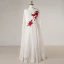 Chinese style White Plus Size Evening Dresses  2018 Zipper Up A-Line / Princess V-Neck Chiffon Embroidered Evening Party Formal Dresses