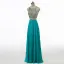 Sparkly Rhinestone Prom Dresses 2017 A-Line / Princess Scoop Neck Sleeveless Heart-shaped Backless Beading Sequins Jade Green Chiffon Floor-Length / Long Formal Dresses