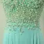 Chic / Beautiful Royal Blue Evening Dresses  2017 A-Line / Princess Scoop Neck Sleeveless Beading Pearl Ruffle Chiffon Floor-Length / Long Formal Dresses