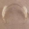 Modern / Fashion Gold Bridal Jewelry 2017 Metal Beading Feather Pierced Headpieces Wedding Prom Accessories