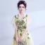 Chic / Beautiful Yellow Evening Dresses  2018 A-Line / Princess Tulle V-Neck Appliques Backless Evening Party Formal Dresses