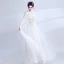 Chic / Beautiful White Evening Dresses  2018 U-Neck Tulle Butterfly Appliques Backless Evening Party Formal Dresses