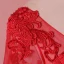 Chic / Belle Rouge Grande Taille Robe De Soirée 2018 Princesse U-Cou Tulle En Dentelle Bretelles croisées Appliques Dos Nu Perlage Été Soirée Robe De Ceremonie
