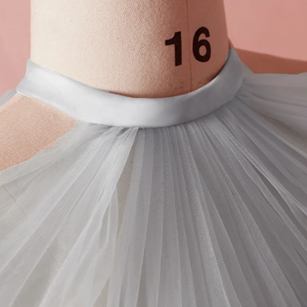 Chic / Belle Gris Grande Taille Robe De Soirée 2018 Princesse Tulle Col Haut Bretelles croisées Appliques Dos Nu Été Soirée Robe De Ceremonie