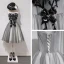 Chic / Beautiful Grey Short Graduation Dresses 2018 A-Line / Princess Tulle Appliques Backless Beading Strapless Homecoming Formal Dresses