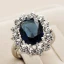 Luxe Bleu Marine Faux Diamant Fait main Chanceux Bague Métal Soirée Anneaux 2019 Accessorize
