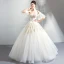 Luxury / Gorgeous Floor-Length / Long White Wedding 2018 Lace-up Tulle Strapless Appliques Backless Beading Ball Gown Wedding Dresses