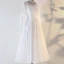 Chic / Belle Blanche Grande Taille Robe De Soirée 2020 Dentelle U-Cou Fait main Perlage Paillettes Brodé Bande Thé Longueur Soirée Été Manches Longues Princesse Robe De Ceremonie