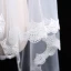 Enkel Hvit Brudeslør Blonder Korte Chiffon Bryllup Tilbehør 2019