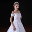 Elegant Hvit Brudekjoler 2017 Prinsesse Av Skulderen Kjæreste Ryggløse Appliques Blonder Paljetter Buste Tyll Chapel Train