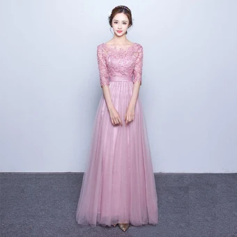 Schöne 2017 3 4 Ärmel Pink Rot Gekreuzte Träger Mit Spitze X Riemen Chiffon Spitze U Ausschnitt Cocktail Abend Sommer Ballkleid Ballkleider