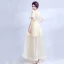 Chic / Beautiful Yellow Evening Dresses  2018 A-Line / Princess Tulle V-Neck Appliques Backless Evening Party Formal Dresses
