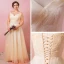 Classique Élégant Champagne Grande Taille Robe De Soirée 2018 Tulle Lacer V-Cou Princesse Appliques Dos Nu Printemps Soirée Robe De Ceremonie