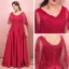 Chic / Beautiful Red Plus Size Evening Dresses  2018 A-Line / Princess Lace-up V-Neck Appliques Backless Beading Evening Party Prom Dresses