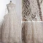 Stijlvolle Luxe Ivoor Cathedral Train Huwelijk 2018 Lange Mouwen U-hals Tule Lace-up Appliques Ruglooze Kralen Parel Handgemaakt Baljurk Trouwjurken