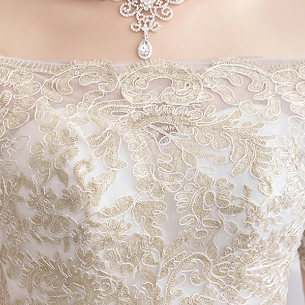 Unique Blanche Grande Taille Robe De Mariée 2019 Princesse Chapel Train En Dentelle Manches Courtes Appliques Bustier Dos Nu Église Mariage