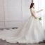Glamourös Weiß Hochzeit Applikationen Rückenfreies Perlenstickerei Stickerei Spitze Tülle Bandeau Ballkleid Kapelle-Schleppe Übergröße Brautkleider / Hochzeitskleider 2019