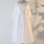Chic / Belle Blanche Grande Taille Robe De Soirée 2020 Dentelle U-Cou Fait main Perlage Paillettes Brodé Bande Thé Longueur Soirée Été Manches Longues Princesse Robe De Ceremonie
