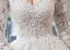 Elegant Ivory Wedding Dresses 2017 A-Line / Princess V-Neck Long Sleeve Backless Appliques Lace Beading Pearl