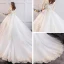 Unique Blanche Grande Taille Robe De Mariée 2019 Princesse Chapel Train En Dentelle Manches Courtes Appliques Bustier Dos Nu Église Mariage