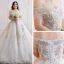 Glamourös Weiß Hochzeit Applikationen Rückenfreies Perlenstickerei Stickerei Spitze Tülle Bandeau Ballkleid Kapelle-Schleppe Übergröße Brautkleider / Hochzeitskleider 2019