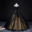 Chic / Beautiful Black Beading Lace Flower Prom Dresses 2022 Ball Gown Scoop Neck Sleeveless Backless Cascading Ruffles Floor-Length / Long Formal Dresses