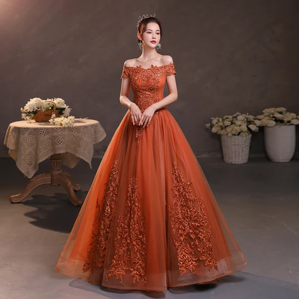 orange homecoming dresses 2022 Round Neckline Orange Tulle Beaded Homecoming Dress, Short Party Dress –  Cutedressy