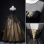 Chic / Beautiful Black Beading Lace Flower Prom Dresses 2022 Ball Gown Scoop Neck Sleeveless Backless Cascading Ruffles Floor-Length / Long Formal Dresses