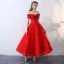 Chic / Belle Rouge Robe De Soirée 2017 Dentelle Bustier Appliques Dos Nu Brodé Impression Robe De Ceremonie