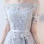 Élégant Bleu Ciel Robe De Graduation 2017 Bustier Dentelle Appliques Dos Nu Impression de retour Robe De Fete