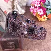 Chic / Beautiful Grape Bridal Jewelry 2017 Metal Beading Crystal Rhinestone Headpieces Wedding Prom Accessories